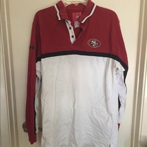 49ner long sleeve collared shirt Mens